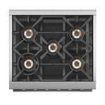 Forno Capriasca 30-Inch Freestanding Gas Range, 4 Burners, True Convection Oven - BonPrix Électroménagers