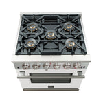 Forno Capriasca 30-Inch Freestanding Gas Range, 4 Burners, True Convection Oven, White Door - BonPrix Électroménagers