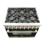 Forno Capriasca 36-Inch Freestanding Dual Fuel Range, 6 Burners, True Convection Oven, Black Door - BonPrix Électroménagers