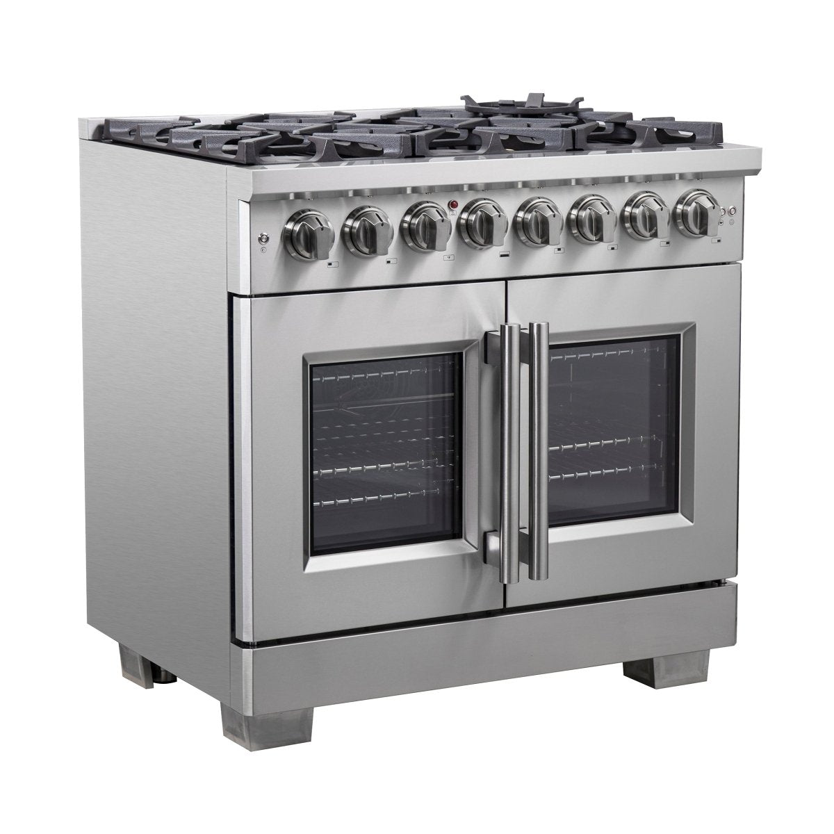 Forno Capriasca 36-Inch Freestanding French Door Dual Fuel Range, 6 Burners, True Convection Oven - BonPrix Électroménagers