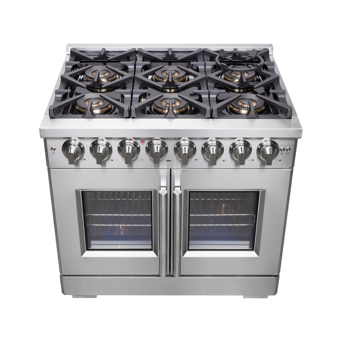 Forno Capriasca 36-Inch Freestanding French Door Dual Fuel Range, 6 Burners, True Convection Oven - BonPrix Électroménagers