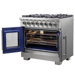 Forno Capriasca 36-Inch Freestanding French Door Dual Fuel Range, 6 Burners, True Convection Oven - BonPrix Électroménagers