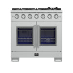 Forno Capriasca 36-Inch Freestanding French Door Gas Range, 6 Burners, Convection Oven, Energy Efficient - BonPrix Électroménagers