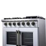 Forno Capriasca 36-Inch White Freestanding French Door Gas Range, 6 Burners, Convection Oven, Energy Efficient - BonPrix Électroménagers