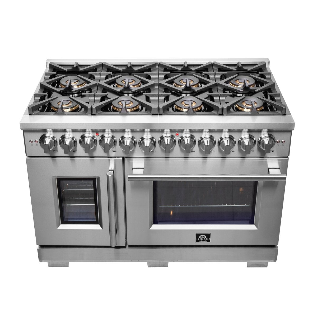 Forno Capriasca 48-Inch Freestanding French Door Dual Fuel Range, 8 Burners, True Convection Oven - BonPrix Électroménagers