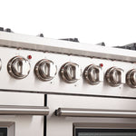 FORNO Capriasca 48-inch Gas Range Stainless Steel, 8 Brass Burners 160,000 BTU, 6.58 cu.ft. Double Oven - BonPrix Électroménagers