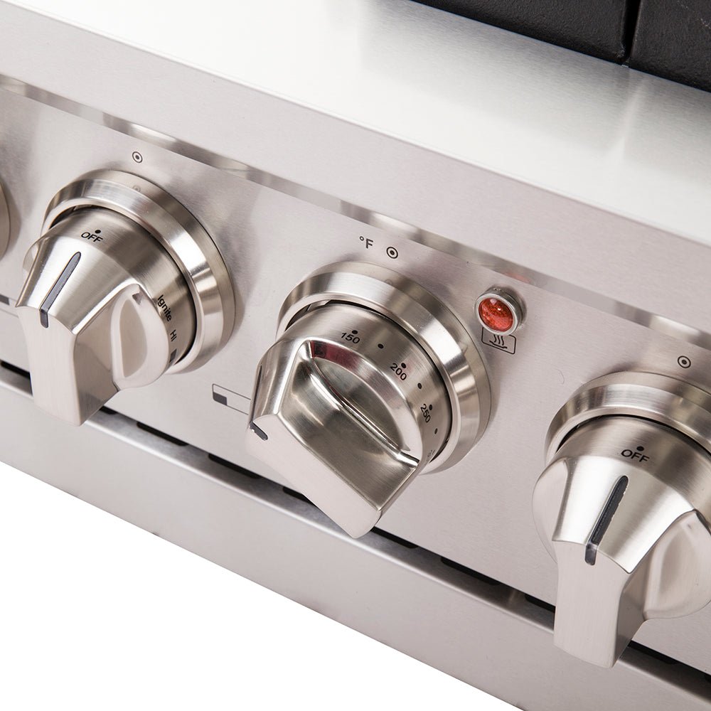 FORNO Capriasca 48-inch Gas Range Stainless Steel, 8 Brass Burners 160,000 BTU, 6.58 cu.ft. Double Oven - BonPrix Électroménagers