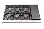 FORNO Capriasca 48-inch Gas Range Stainless Steel, 8 Brass Burners 160,000 BTU, 6.58 cu.ft. Double Oven - BonPrix Électroménagers