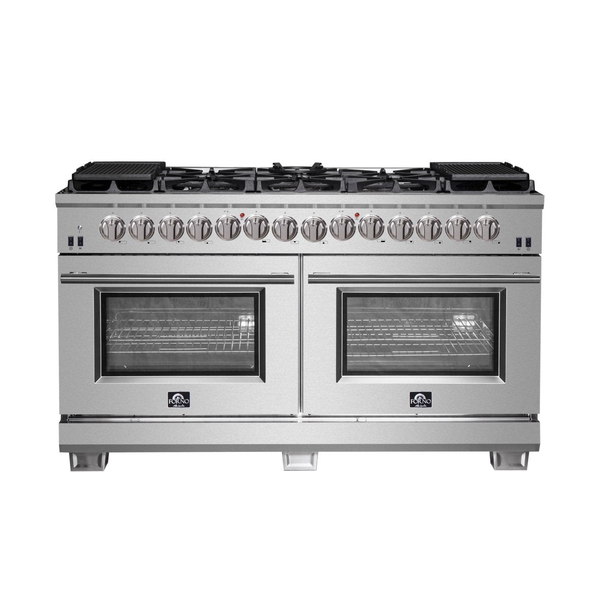 Forno Capriasca 60-Inch Freestanding Dual Fuel Range, 10 Burners, True Convection Oven - BonPrix Électroménagers