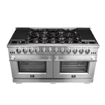 Forno Capriasca 60-Inch Freestanding Gas Range, 10 Burners, True Convection Oven - BonPrix Électroménagers