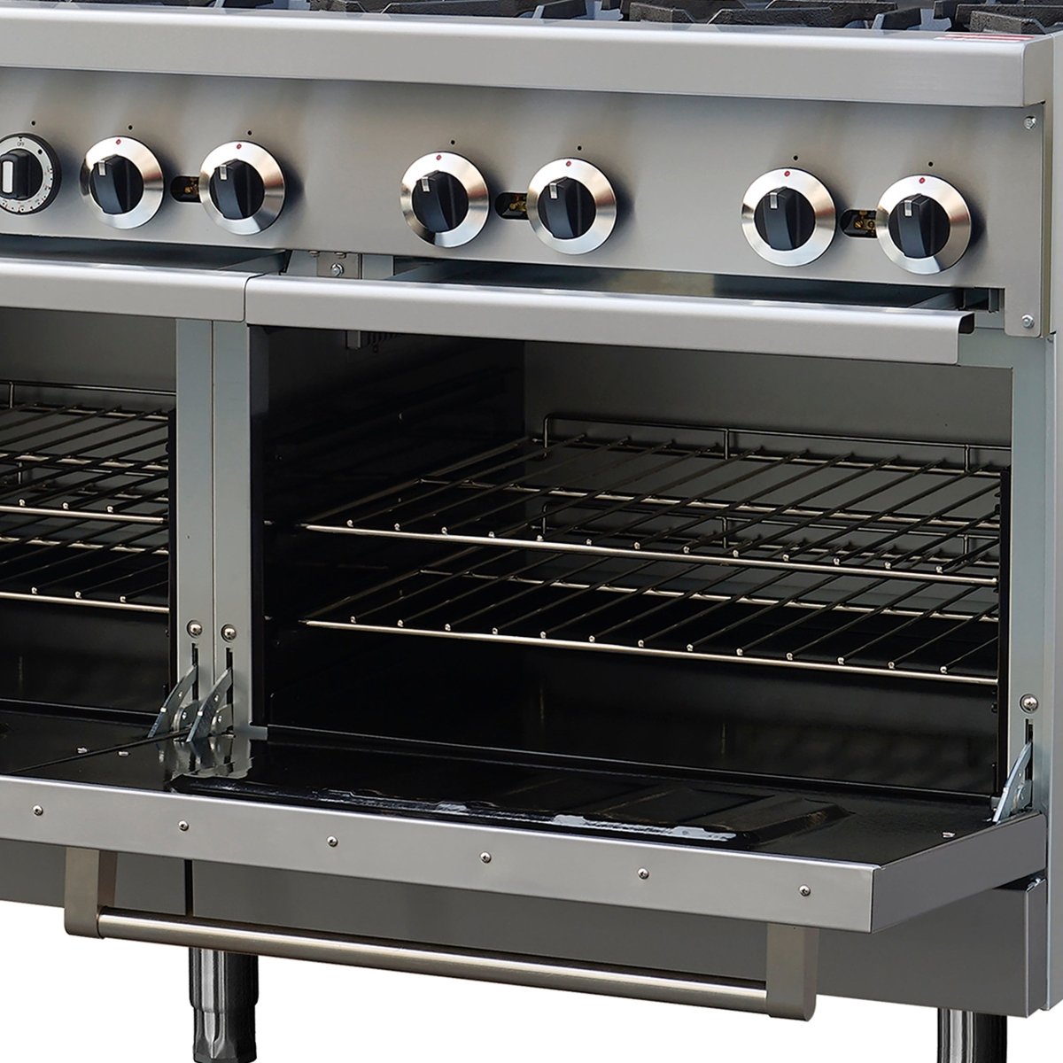 Forno Commerciale 60 Inch Stainless Steel Gas Range, 10 Burners 300,000 BTU Total, 9.3 cu.ft. Ovens - BonPrix Électroménagers