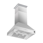 Forno Coppito 36-Inch Island Range Hood, Stainless Steel, LED Lighting, Adjustable Fan Speeds - BonPrix Électroménagers