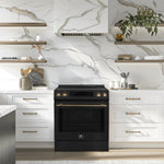 Forno Donatello Espresso 30-Inch Slide-In Black Induction Range, Convection Oven, 5 Cooking Zones, Touch Control Panel - BonPrix Électroménagers