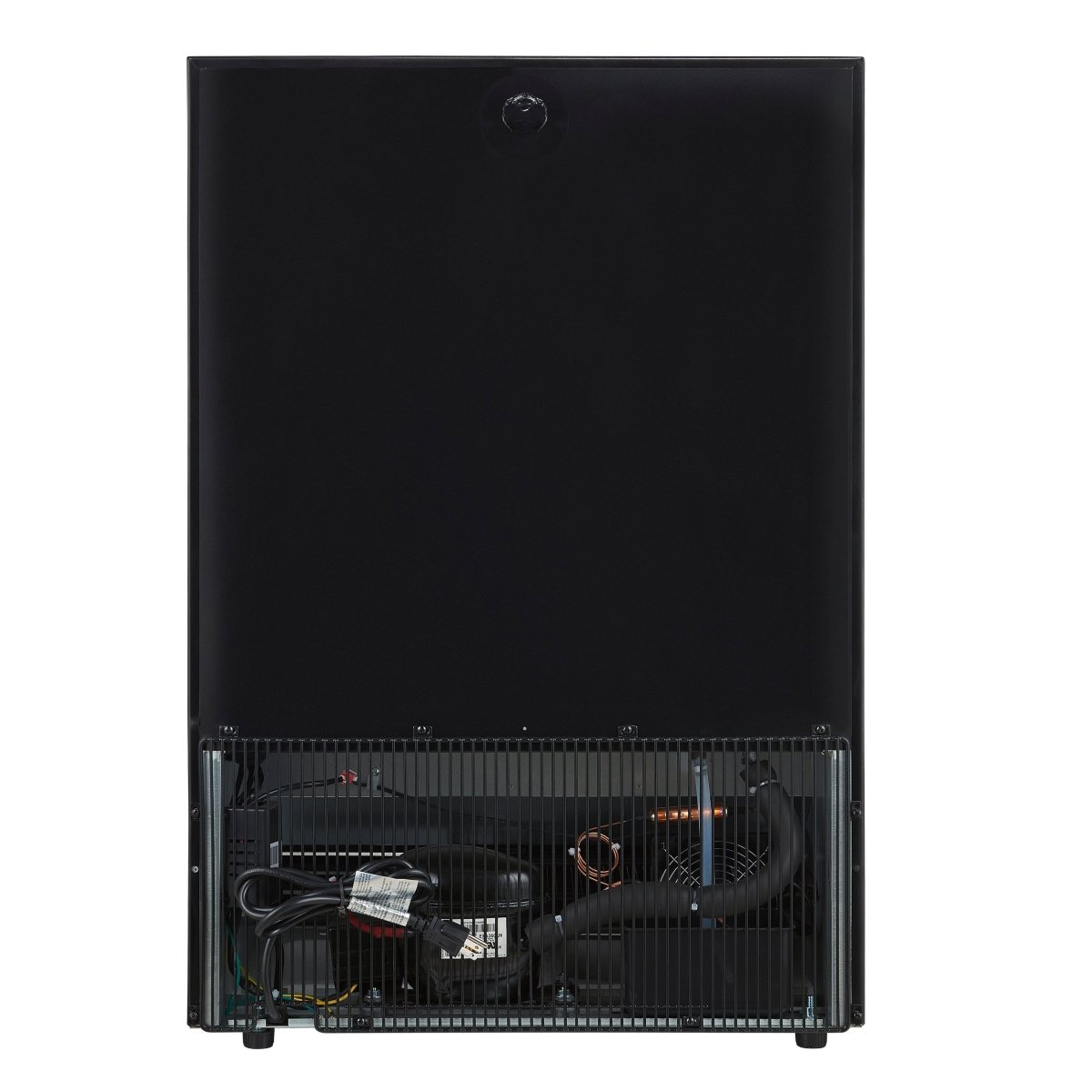 Forno Frescolino 24 Inch Beverage Cooler, Black with Antique Brass Handles, with LED Lighting, Triple Glass Door, 188 Can Capacity, Built-In or Freestanding - BonPrix Électroménagers