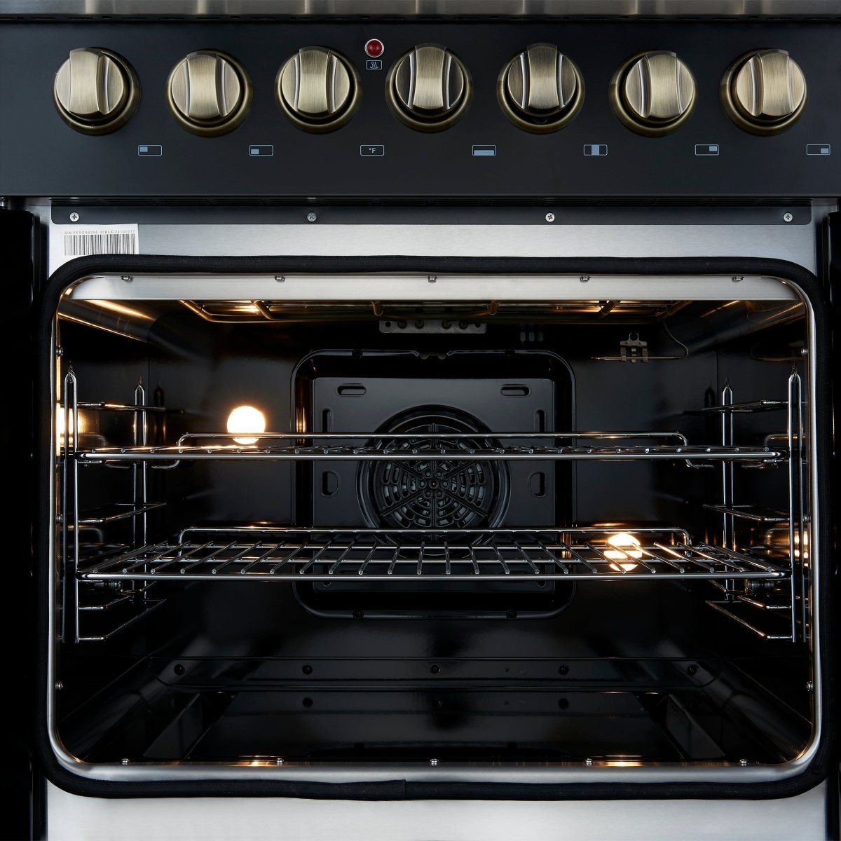 Forno Galiano 30-inch Freestanding French Door Dual Fuel Range Black - BonPrix Électroménagers