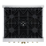 Forno Galiano 30-inch Freestanding French Door Dual Fuel Range Black - BonPrix Électroménagers