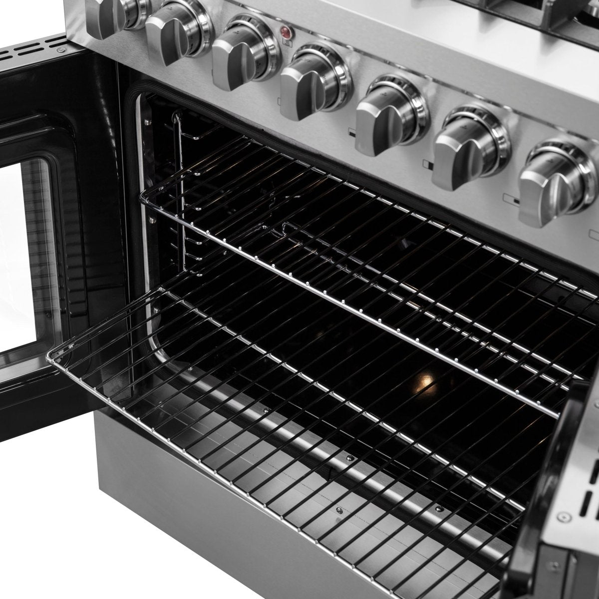Forno Galiano 30-inch French Door Dual Fuel Range All Stainless Steel, 5 Sealed Burners 68,000 BTU, 4.32 cu.ft. True Convection Oven - BonPrix Électroménagers