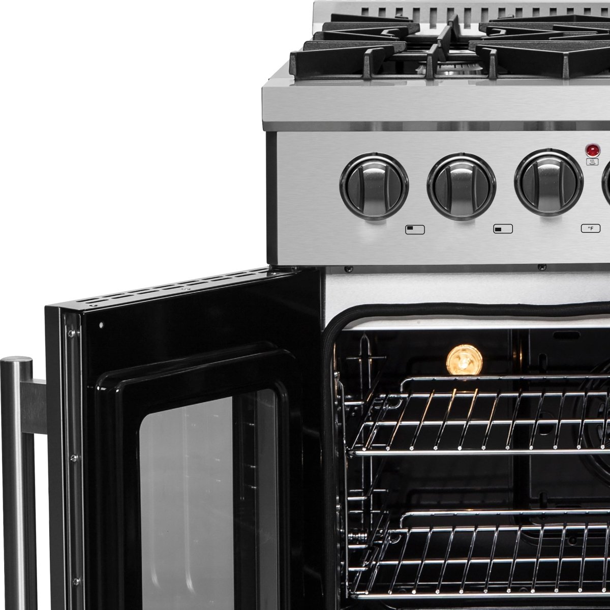 Forno Galiano 30-inch French Door Dual Fuel Range All Stainless Steel, 5 Sealed Burners 68,000 BTU, 4.32 cu.ft. True Convection Oven - BonPrix Électroménagers