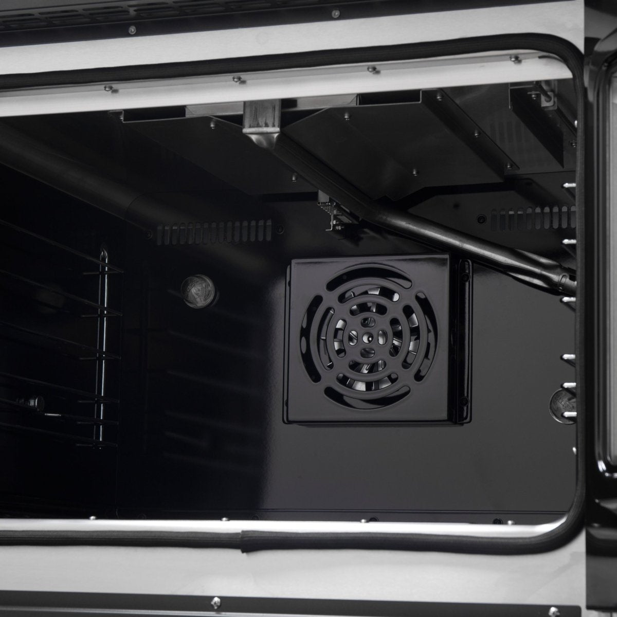 Forno Galiano 30-inch French Door Gas Range Black and Antique Brass Design, 5 Sealed Burners 68,000 BTU, 4.32 cu.ft. Convection Oven - BonPrix Électroménagers