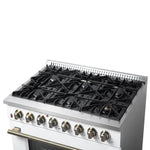 Forno Galiano 36" Freestanding Dual Fuel Range in White - BonPrix Électroménagers