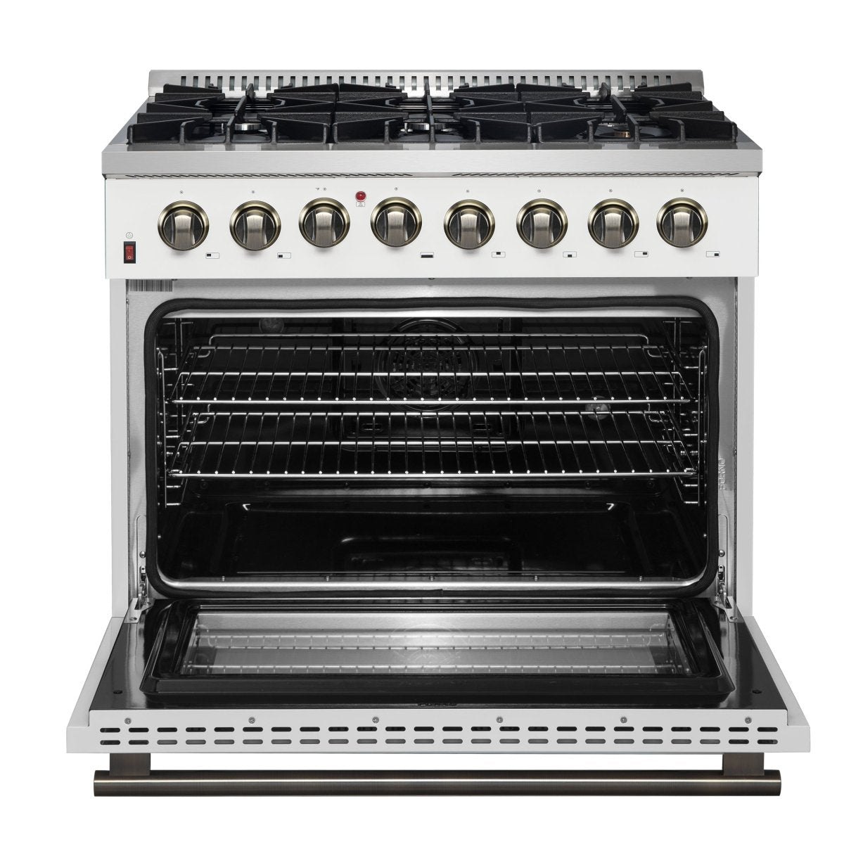 Forno Galiano 36" Freestanding Dual Fuel Range in White - BonPrix Électroménagers
