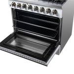 Forno Galiano 36" Freestanding Dual Fuel Range in White - BonPrix Électroménagers