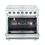 Forno Galiano 36-Inch Freestanding Electric Range, True Convection, Energy Efficient - BonPrix Électroménagers