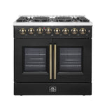 Forno Galiano 36-inch Freestanding French Door Dual Fuel Range Black - BonPrix Électroménagers
