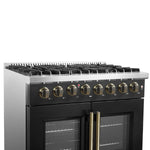 Forno Galiano 36-inch Freestanding French Door Dual Fuel Range Black - BonPrix Électroménagers