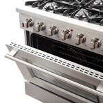 Forno Galiano 36-Inch Freestanding Gas Range, Stainless Steel, 6 Burners, Energy Efficient - BonPrix Électroménagers