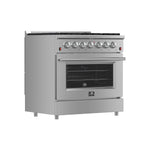 Forno Galiano 36-Inch Freestanding Gas Range, Stainless Steel, 6 Burners, Energy Efficient - BonPrix Électroménagers