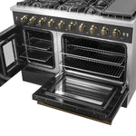 Forno Galiano 48" Freestanding French Door Gas Range in Black - BonPrix Électroménagers