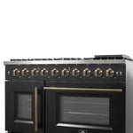 Forno Galiano 48" Freestanding French Door Gas Range in Black - BonPrix Électroménagers