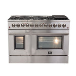 Forno Galiano 48-Inch Freestanding Dual Fuel Range, 8 Burners, Double Convection Ovens - BonPrix Électroménagers