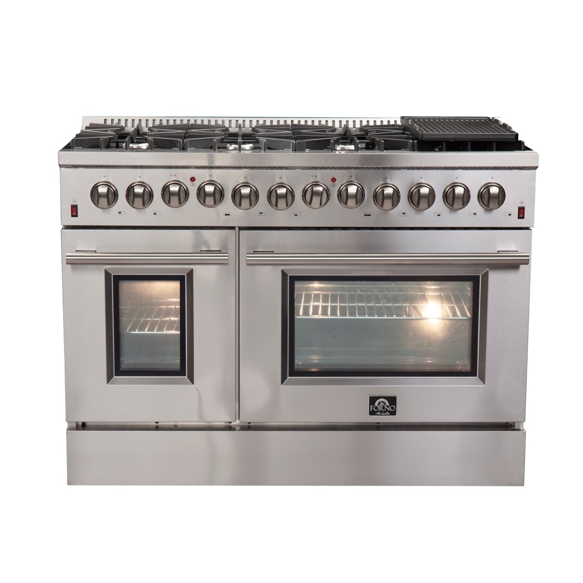 Forno Galiano 48-Inch Freestanding Dual Fuel Range, 8 Burners, Double Convection Ovens - BonPrix Électroménagers