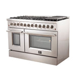 Forno Galiano 48-Inch Freestanding Dual Fuel Range, 8 Burners, Double Convection Ovens - BonPrix Électroménagers