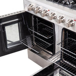 Forno Galiano 48-Inch Freestanding French Door Gas Range, 8 Burners, Griddle, Convection Oven, Energy Efficient - BonPrix Électroménagers