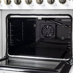 Forno Galiano 48-Inch Freestanding French Door Gas Range, White & Antique Brass - BonPrix Électroménagers