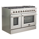 Forno Galiano 48-Inch Freestanding Gas Range, Stainless Steel, 8 Burners, 107,000 BTU, Griddle, Double Ovens, Energy Efficient - BonPrix Électroménagers