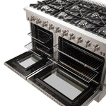 Forno Galiano 48-Inch Freestanding Gas Range, Stainless Steel, 8 Burners, 107,000 BTU, Griddle, Double Ovens, Energy Efficient - BonPrix Électroménagers