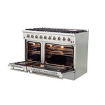 Forno Galiano 48-Inch Freestanding Gas Range, Stainless Steel, 8 Burners, 107,000 BTU, Griddle, Double Ovens, Energy Efficient - BonPrix Électroménagers