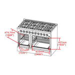Forno Galiano 48-Inch Freestanding Gas Range, Stainless Steel, 8 Burners, 107,000 BTU, Griddle, Double Ovens, Energy Efficient - BonPrix Électroménagers