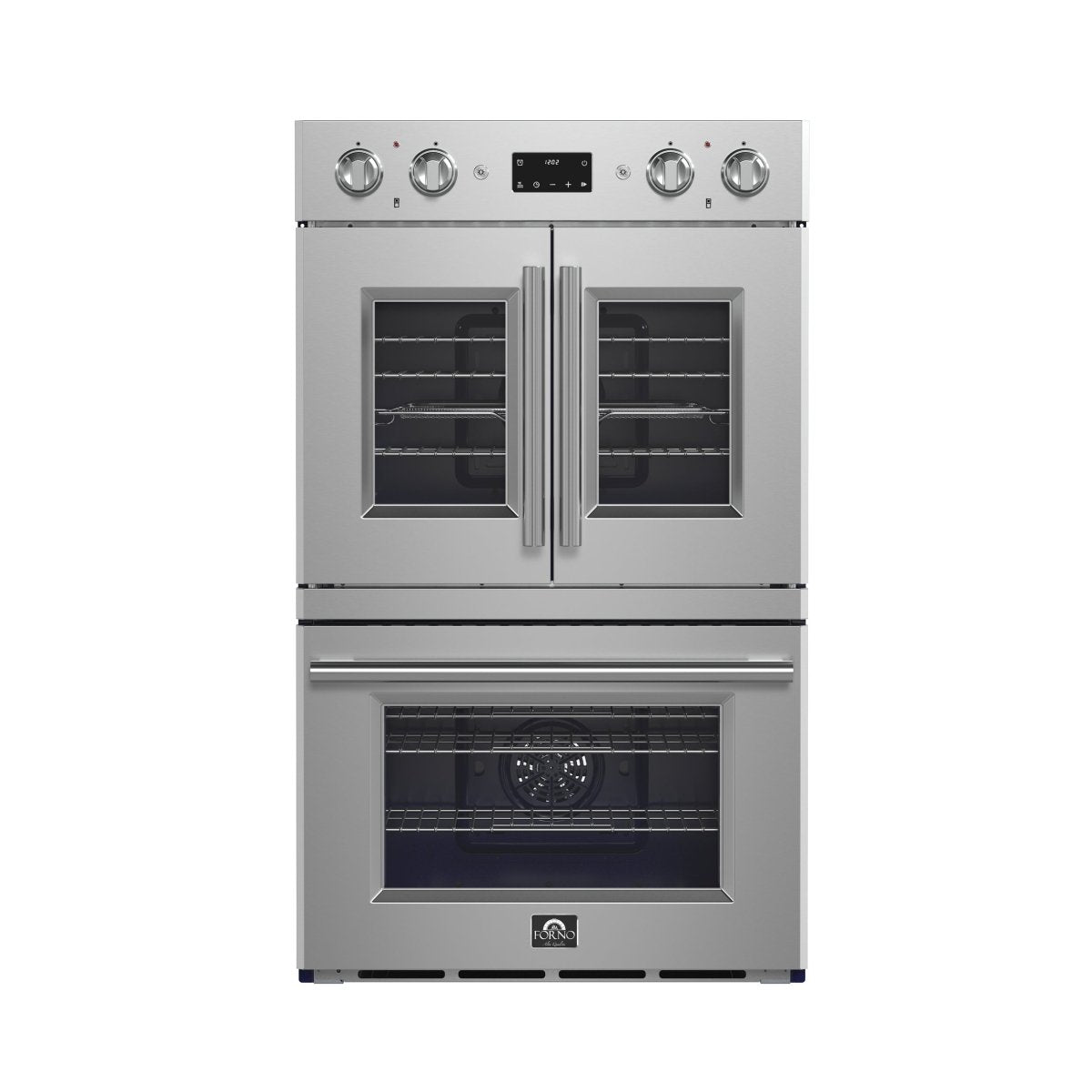Forno Gallico 30-Inch Electric French Door Double Oven, Stainless Steel, Convection Cooking, Touch Control Panel, Self-Cleaning Function - BonPrix Électroménagers
