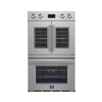 Forno Gallico 30-Inch Electric French Door Double Oven, Stainless Steel, Convection Cooking, Touch Control Panel, Self-Cleaning Function - BonPrix Électroménagers