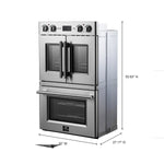 Forno Gallico 30-Inch Electric French Door Double Oven, Stainless Steel, Convection Cooking, Touch Control Panel, Self-Cleaning Function - BonPrix Électroménagers