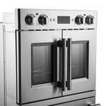 Forno Gallico 30-Inch Electric French Door Double Oven, Stainless Steel, Convection Cooking, Touch Control Panel, Self-Cleaning Function - BonPrix Électroménagers