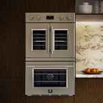 Forno Gallico 30-Inch Electric French Door Double Oven, Stainless Steel, Convection Cooking, Touch Control Panel, Self-Cleaning Function - BonPrix Électroménagers