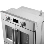 Forno Gallico 30-Inch Electric French Door Wall Oven, Stainless Steel, True Convection, Air Fry, Self-Cleaning - BonPrix Électroménagers