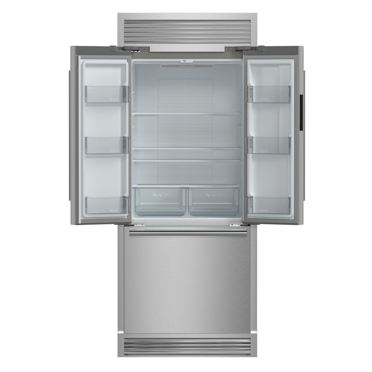 Forno Gallipoli 30-Inch French Door Refrigerator, 17.5 cu.ft Capacity, Decorative Grill, 34-Inch Width, Stainless Steel, No Frost Technology, Energy Efficient - BonPrix Électroménagers