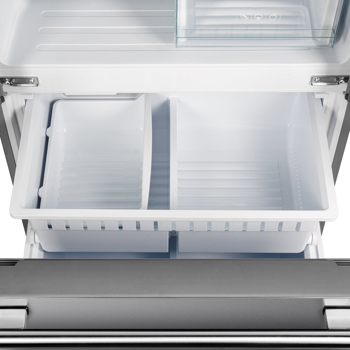 Forno Gallipoli 30-Inch French Door Refrigerator, 17.5 cu.ft Capacity, Decorative Grill, 34-Inch Width, Stainless Steel, No Frost Technology, Energy Efficient - BonPrix Électroménagers